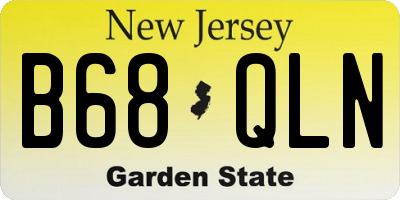 NJ license plate B68QLN