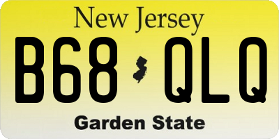 NJ license plate B68QLQ