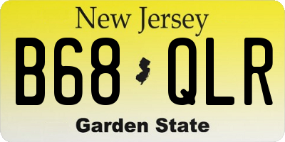 NJ license plate B68QLR