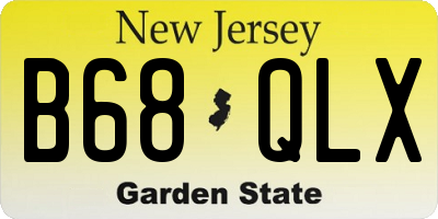 NJ license plate B68QLX
