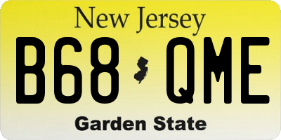 NJ license plate B68QME