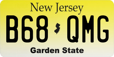 NJ license plate B68QMG