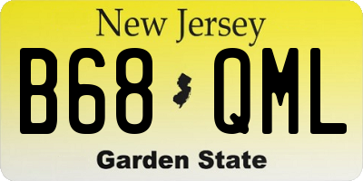 NJ license plate B68QML