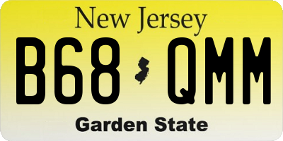 NJ license plate B68QMM