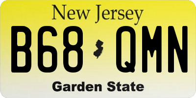 NJ license plate B68QMN