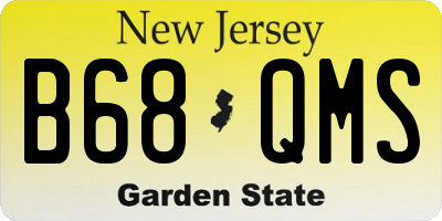 NJ license plate B68QMS