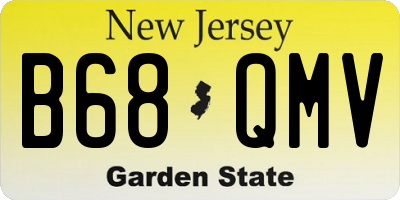 NJ license plate B68QMV