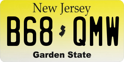 NJ license plate B68QMW