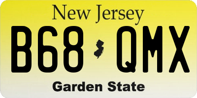 NJ license plate B68QMX