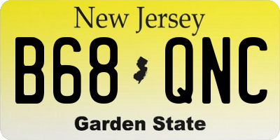 NJ license plate B68QNC