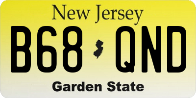 NJ license plate B68QND