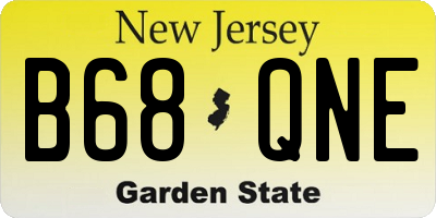 NJ license plate B68QNE