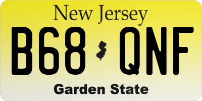NJ license plate B68QNF