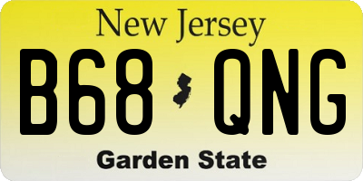 NJ license plate B68QNG