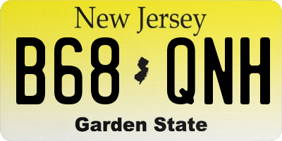 NJ license plate B68QNH