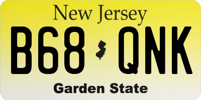 NJ license plate B68QNK