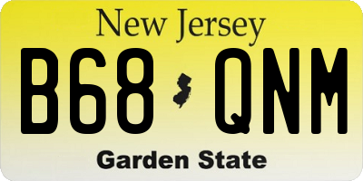 NJ license plate B68QNM
