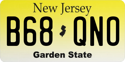 NJ license plate B68QNO