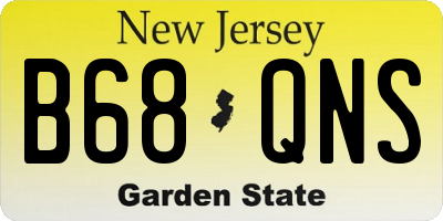 NJ license plate B68QNS