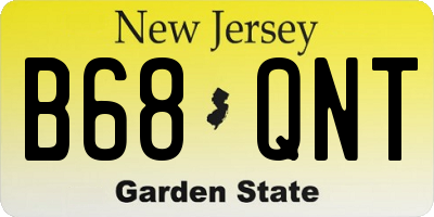 NJ license plate B68QNT