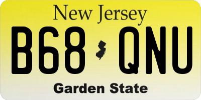 NJ license plate B68QNU