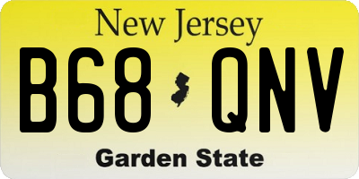 NJ license plate B68QNV