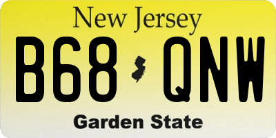 NJ license plate B68QNW