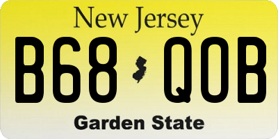 NJ license plate B68QOB