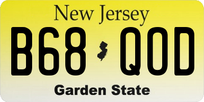 NJ license plate B68QOD