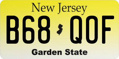 NJ license plate B68QOF