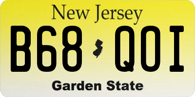 NJ license plate B68QOI