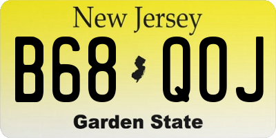 NJ license plate B68QOJ