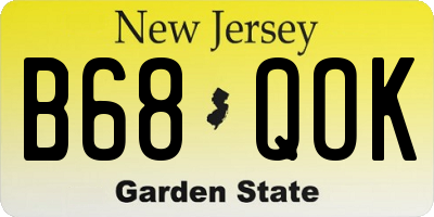 NJ license plate B68QOK