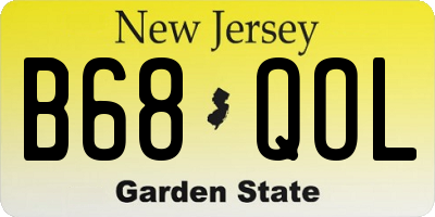 NJ license plate B68QOL