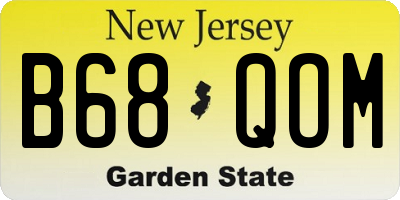 NJ license plate B68QOM