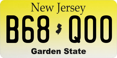 NJ license plate B68QOO