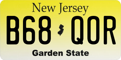 NJ license plate B68QOR