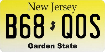 NJ license plate B68QOS