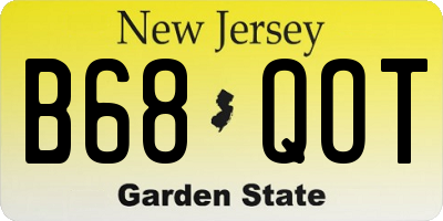 NJ license plate B68QOT