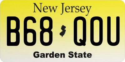 NJ license plate B68QOU
