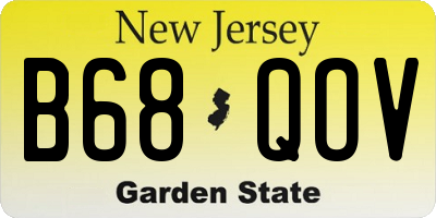 NJ license plate B68QOV