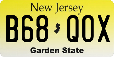 NJ license plate B68QOX