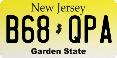 NJ license plate B68QPA