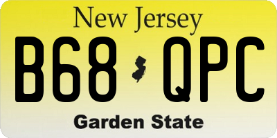 NJ license plate B68QPC