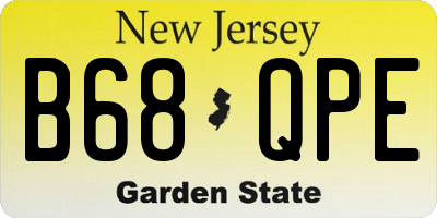 NJ license plate B68QPE