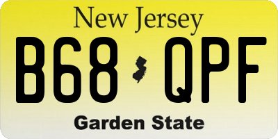 NJ license plate B68QPF