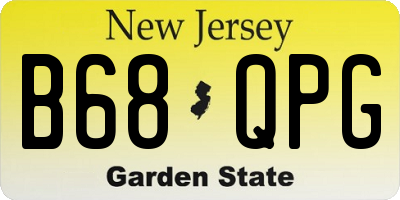 NJ license plate B68QPG
