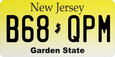 NJ license plate B68QPM