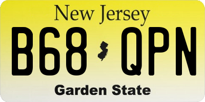 NJ license plate B68QPN