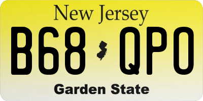NJ license plate B68QPO